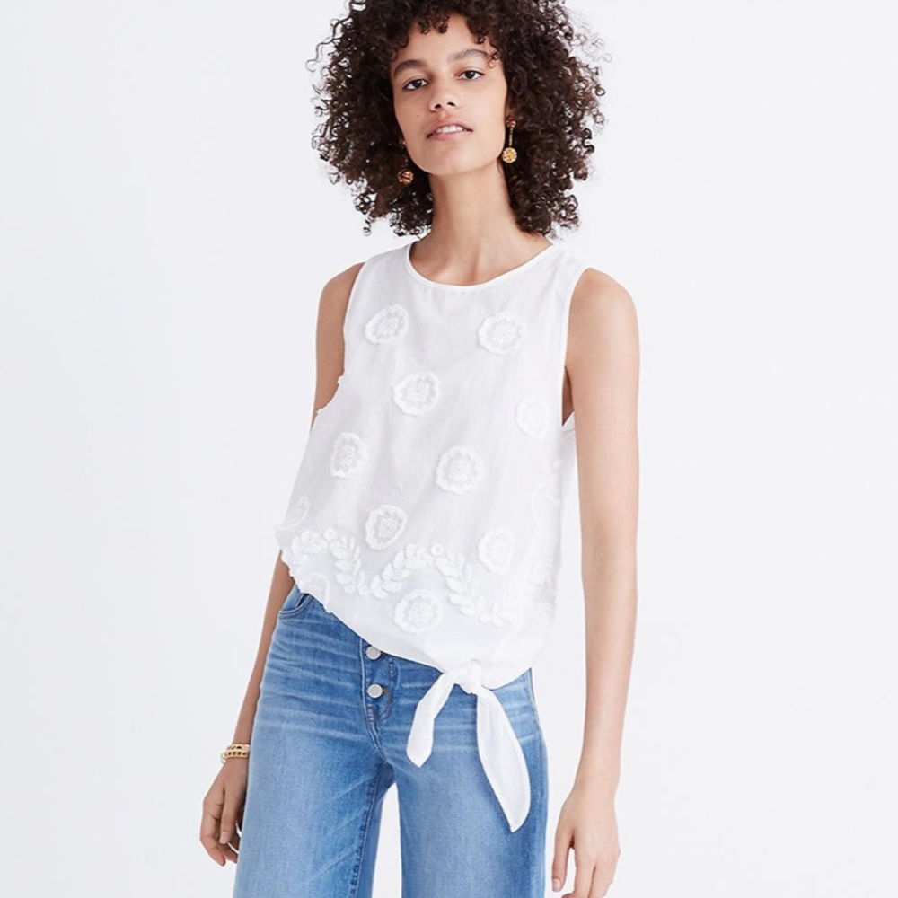 Madewell Embroidered Side-Tie Tank